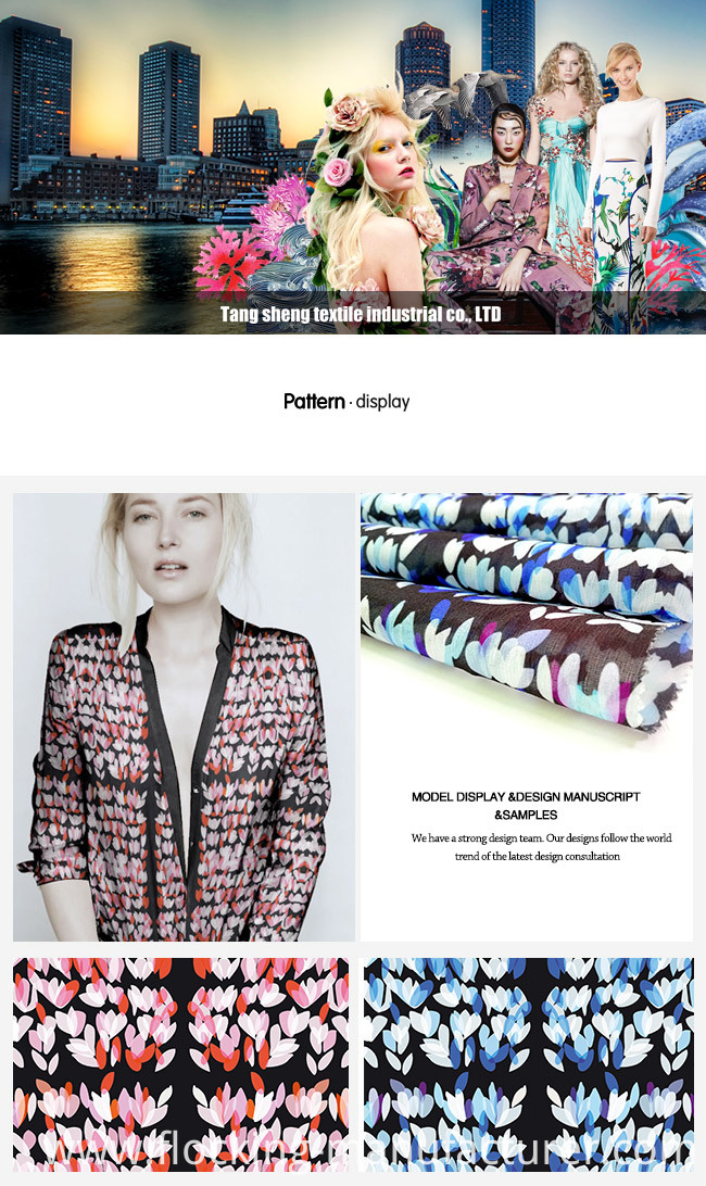 Polyester Flower Petals Design Printed Organza Garment Fabric